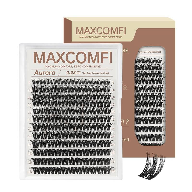 Aurora | Maxcomfi My Go-To Comfortable Lashes Long-Lasting, Waterproof & Super Soft & Thin Band Too | Flaunt Flora Stylewaterproof Long-Lasting Natural Daily Volume Style Beginner-Friendly DIY Lashes for Flawless Voluminous Look Trendy Must-Have Clusters