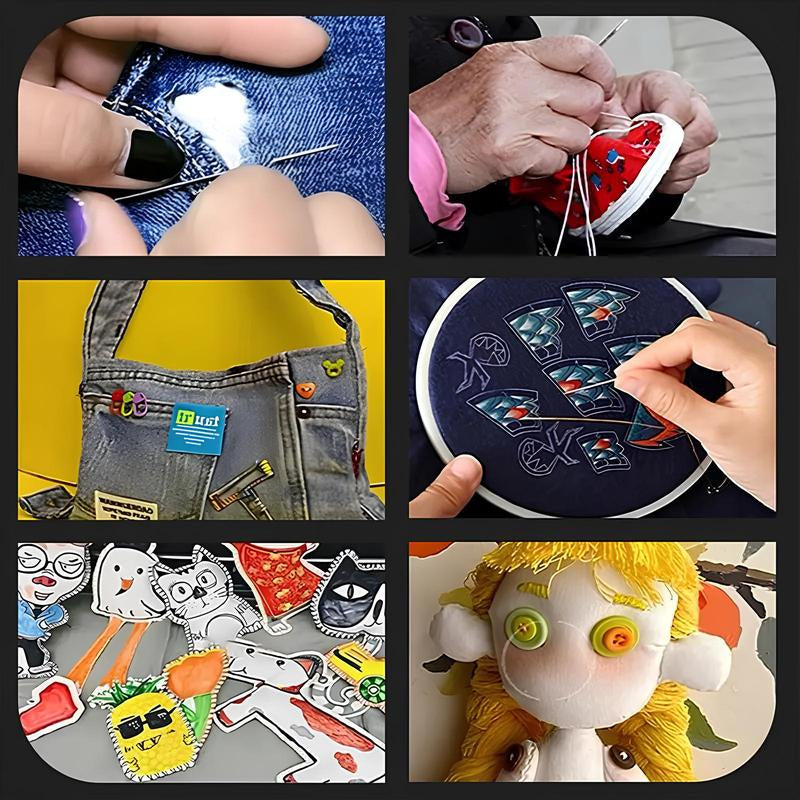 36PCS Large Eye Steel Sewing Needles Set, Sturdy Durable Hand Sewing Tool Kit for DIY Sewing, Embroidery, Mending & Crafting Projects