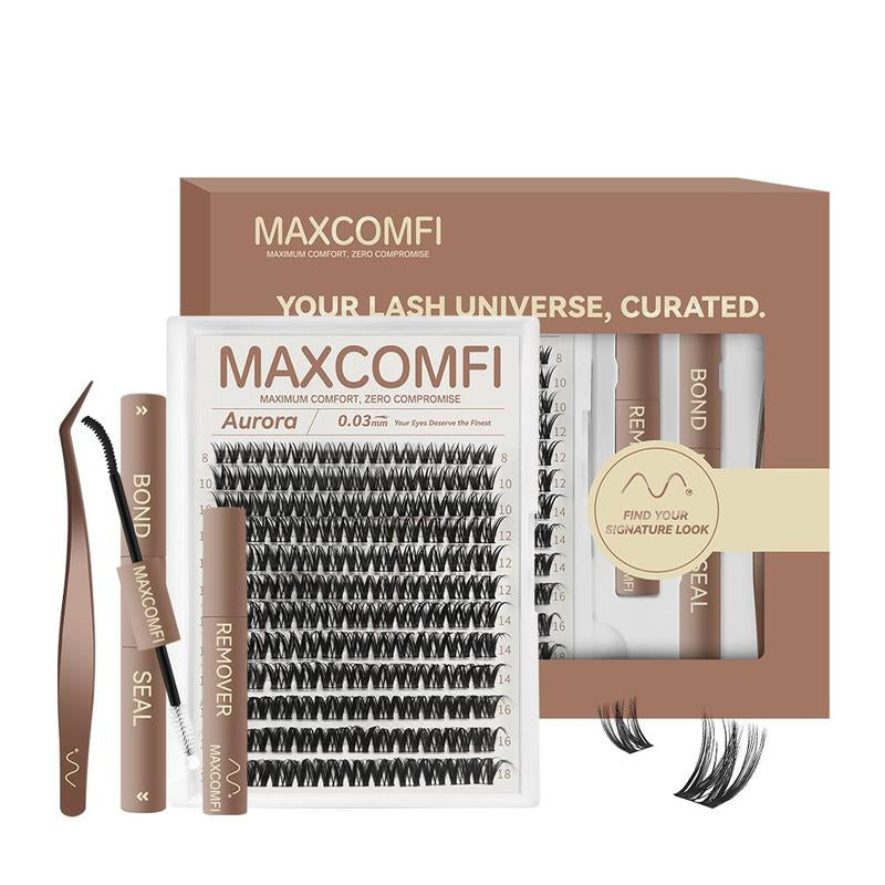 Aurora | Maxcomfi My Go-To Comfortable Lashes Long-Lasting, Waterproof & Super Soft & Thin Band Too | Flaunt Flora Stylewaterproof Long-Lasting Natural Daily Volume Style Beginner-Friendly DIY Lashes for Flawless Voluminous Look Trendy Must-Have Clusters