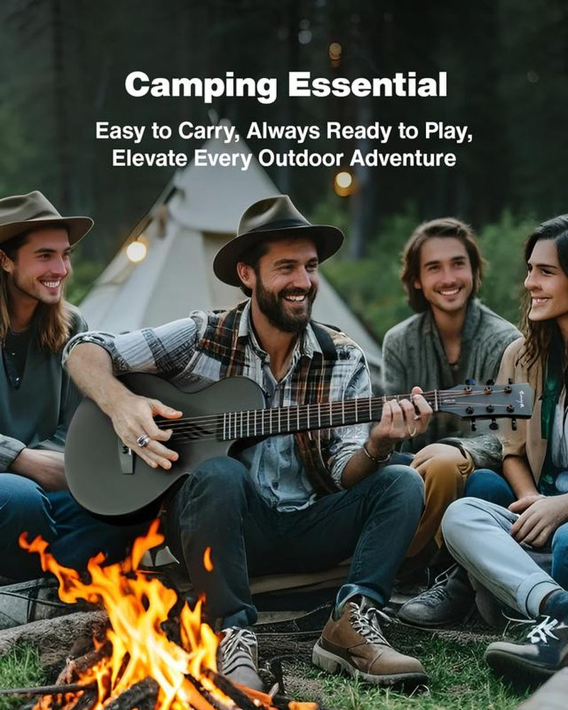 【Enya NOVA GO SP1 】 Carbon Fiber Travel Guitar 35" Acoustic Electric with Smart Acousticplus Technology Built-In Effects USB Recording Bluetooth Speaker Beginner Bundle Gig Bag Accessories, Christmas Gift, Tiktokshopholidayhaul