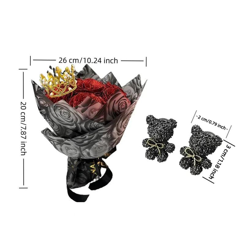 Sparkling Rose Bouquet, DIY Artificial Flower Arrangement, Valentine'S Day, Wedding Anniversary, Engagement, Christmas Gift