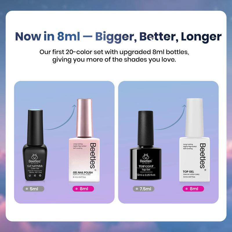 [Exclusive to Tts]Beetles Gel Nail Polish Set 20 Colors 8ML Nude Pink Green Blue Red Cat Eye Uv Gel Polish with Base Top Coat, All Season Manicure Tools for Beginners Nail Art Home Gift for Women