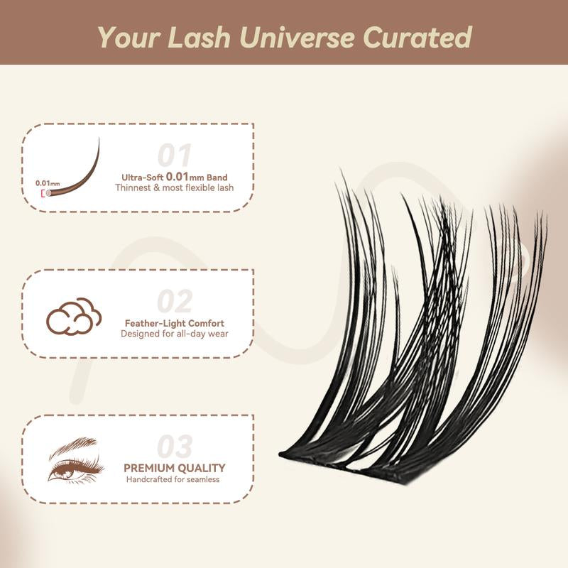 Aurora | Maxcomfi My Go-To Comfortable Lashes Long-Lasting, Waterproof & Super Soft & Thin Band Too | Flaunt Flora Stylewaterproof Long-Lasting Natural Daily Volume Style Beginner-Friendly DIY Lashes for Flawless Voluminous Look Trendy Must-Have Clusters