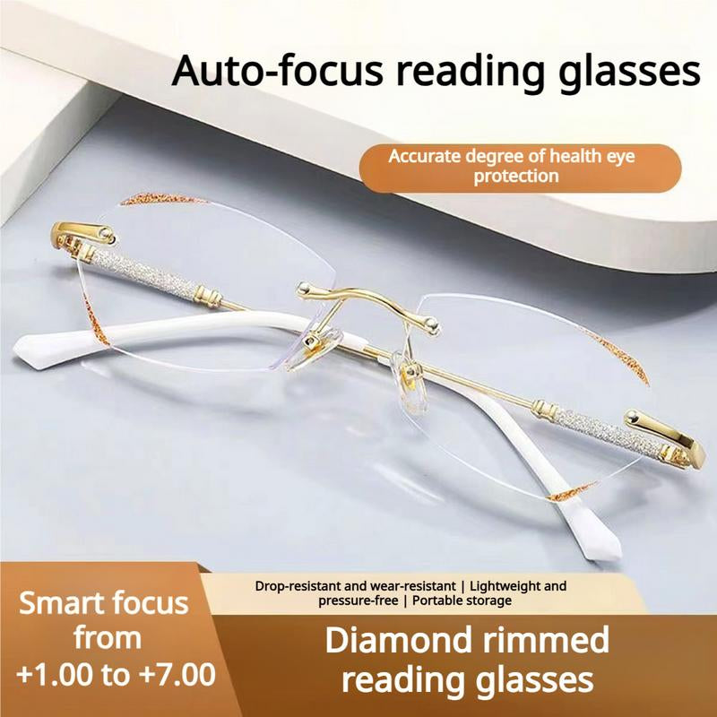 D-Smart Progressive Reading Glasses, Multi-Focus Auto Zoom Lenses, Photochromic & Blue Light Blocking, UV Protection, Indoor Clear & Outdoor Sunglasses, Modern Full Frame / Half Frame / Rimless Styles, Unisex Youthful Design