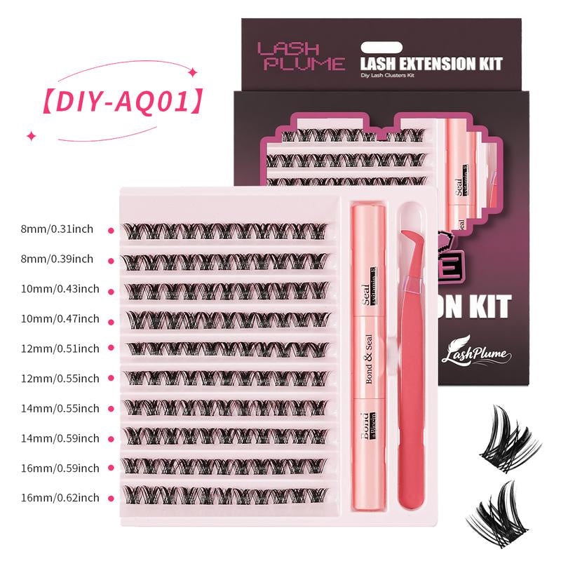 Lashplume Lash Clusters Kit Wispy Natural 8-16Mm DIY Lash Extension Kit with Waterproof Bond Seal Tweezers for Individual Lashes Allfreshness