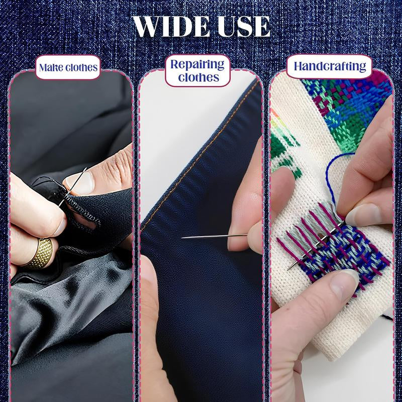 36PCS Large Eye Steel Sewing Needles Set, Sturdy Durable Hand Sewing Tool Kit for DIY Sewing, Embroidery, Mending & Crafting Projects