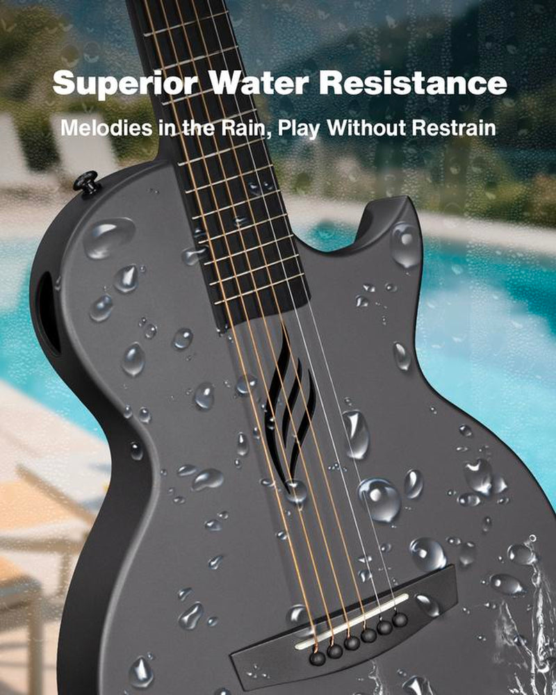 【Enya NOVA GO SP1 】 Carbon Fiber Travel Guitar 35" Acoustic Electric with Smart Acousticplus Technology Built-In Effects USB Recording Bluetooth Speaker Beginner Bundle Gig Bag Accessories, Christmas Gift, Tiktokshopholidayhaul