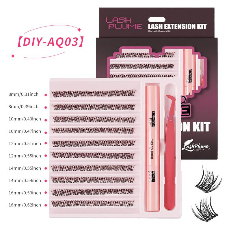 Lashplume Lash Clusters Kit Wispy Natural 8-16Mm DIY Lash Extension Kit with Waterproof Bond Seal Tweezers for Individual Lashes Allfreshness