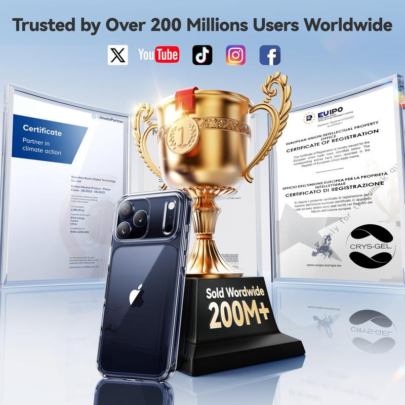 CASEKOO Crystal Clear Iphone 17 Pro Max Case, Patented Anti-Yellow & Virgin TPU, 15FT Military-Grade Drop Protection, Slim Transparent Women Men Funda Para for Iphone 16 15 14 Pro Max Case 6.9 Inch, Clear