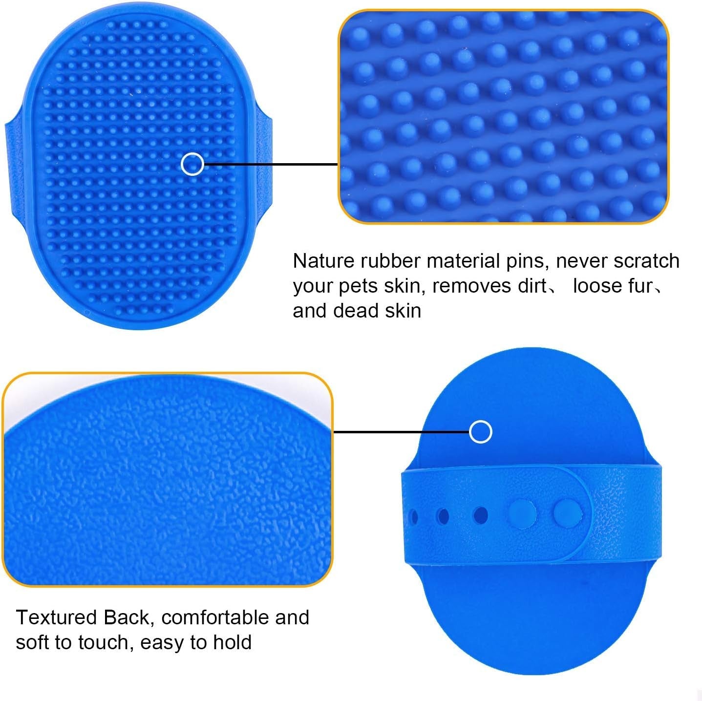 Pack of 2 Pet Grooming Brush Cat Dog Bath Brush, Red