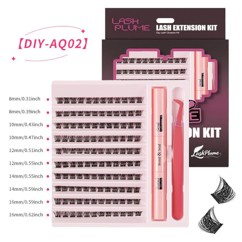Lashplume Lash Clusters Kit Wispy Natural 8-16Mm DIY Lash Extension Kit with Waterproof Bond Seal Tweezers for Individual Lashes Allfreshness
