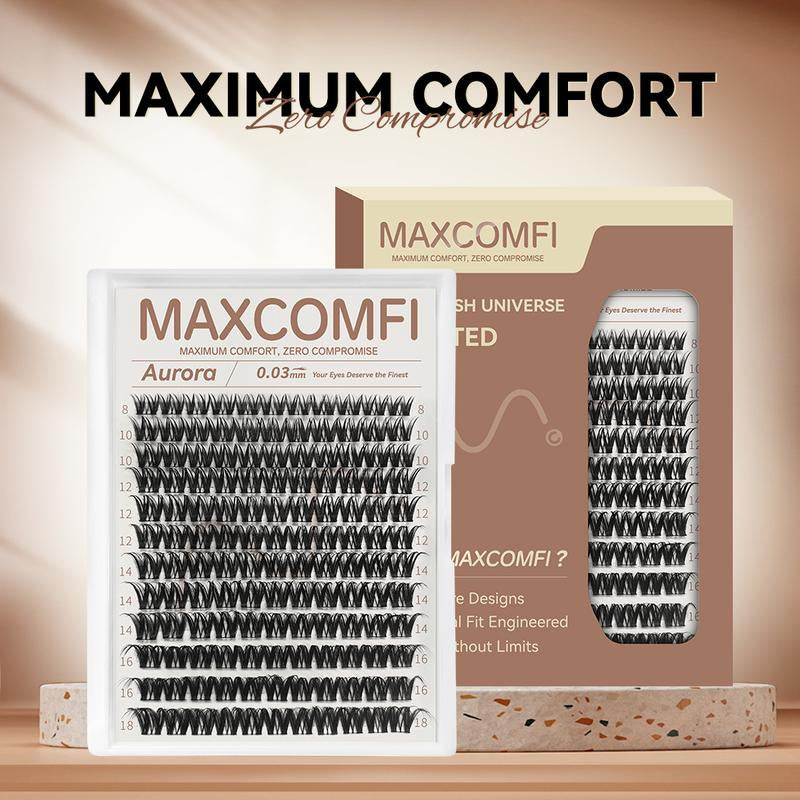 Aurora | Maxcomfi My Go-To Comfortable Lashes Long-Lasting, Waterproof & Super Soft & Thin Band Too | Flaunt Flora Stylewaterproof Long-Lasting Natural Daily Volume Style Beginner-Friendly DIY Lashes for Flawless Voluminous Look Trendy Must-Have Clusters