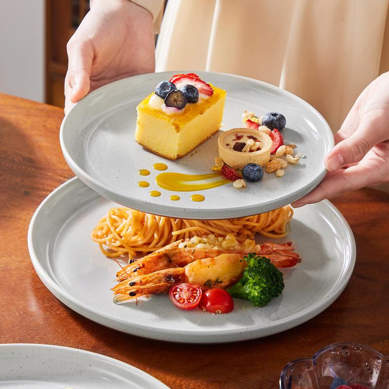 MALACASA Dinnerware Sets, 12/16/18/24 Pieces Modern Ceramic Plates and Bowls Set for 4/6/8 Kitchen Dinner Set Stoneware Tableware Set Microwave and Dishwasher Safe, Series TARA