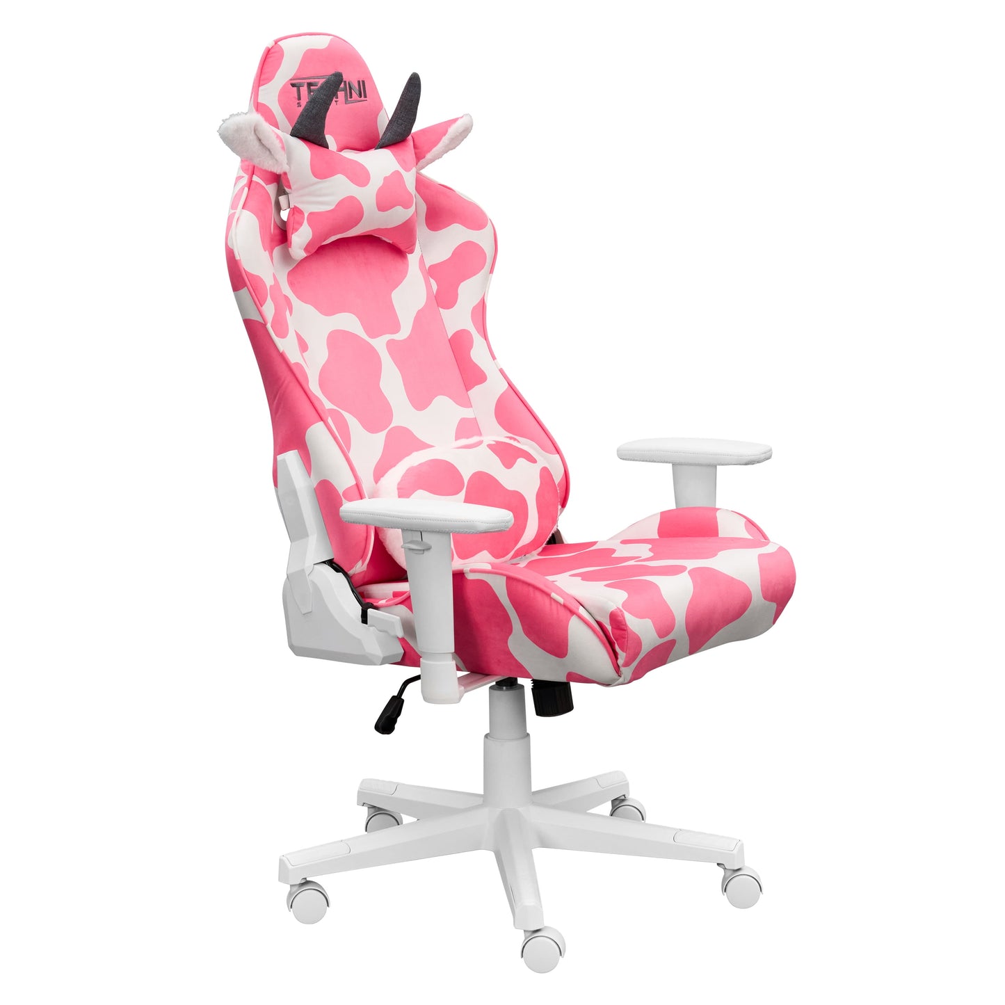 TS85 Pink Cow Series Gaming Chair with Memory Foam Seat RTA-TS85-PNK