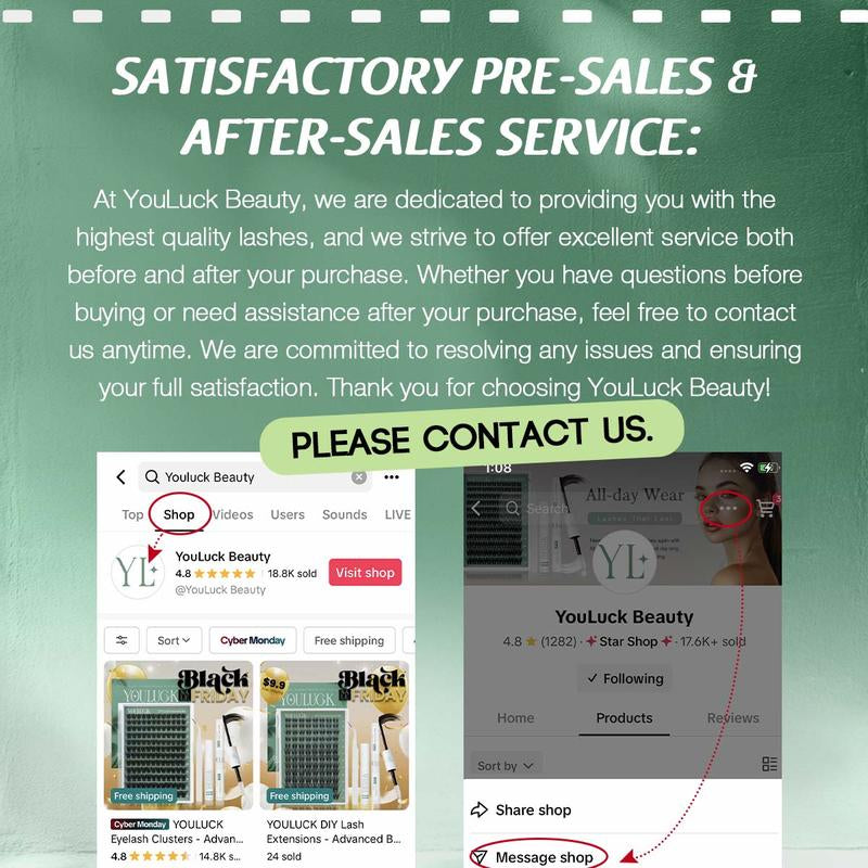 YOULUCK Popular DIY Lash Clusters Kit with Glue Remover & Tweezer for Beginners Long-Lasting Fluffy Weightless Look Individual Eyelash Extensions Ultra-Thin Band Bond Makeup for Girls - Cosmetic