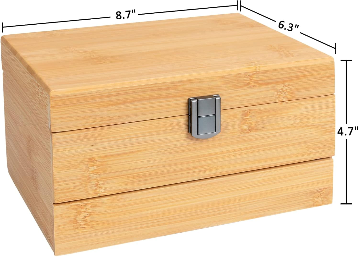 Three-Layer Bamboo Jewelry Box with Mirror Jewelry Storage with Lock Jewelry Organizer with 2 Drawers for Girl Women'S Gift Mother'S Day