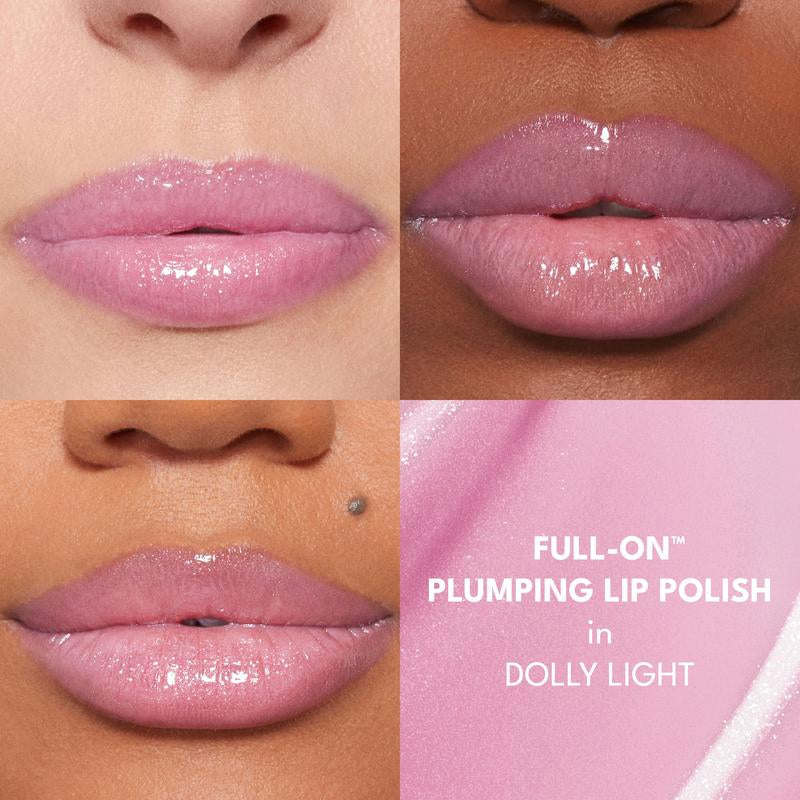 BUXOM Full-On Plumping Lip Polish Gloss - Dolly Shade Extension Lipgloss, High-Shine Shimmer, Hydrating Peptide Complex, Non-Sticky, Cruelty-Free, Hydrating
