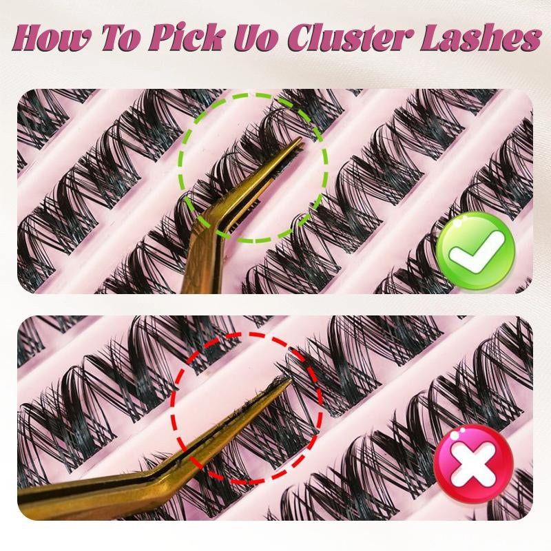 Lashplume Lash Clusters Kit Wispy Natural 8-16Mm DIY Lash Extension Kit with Waterproof Bond Seal Tweezers for Individual Lashes Allfreshness