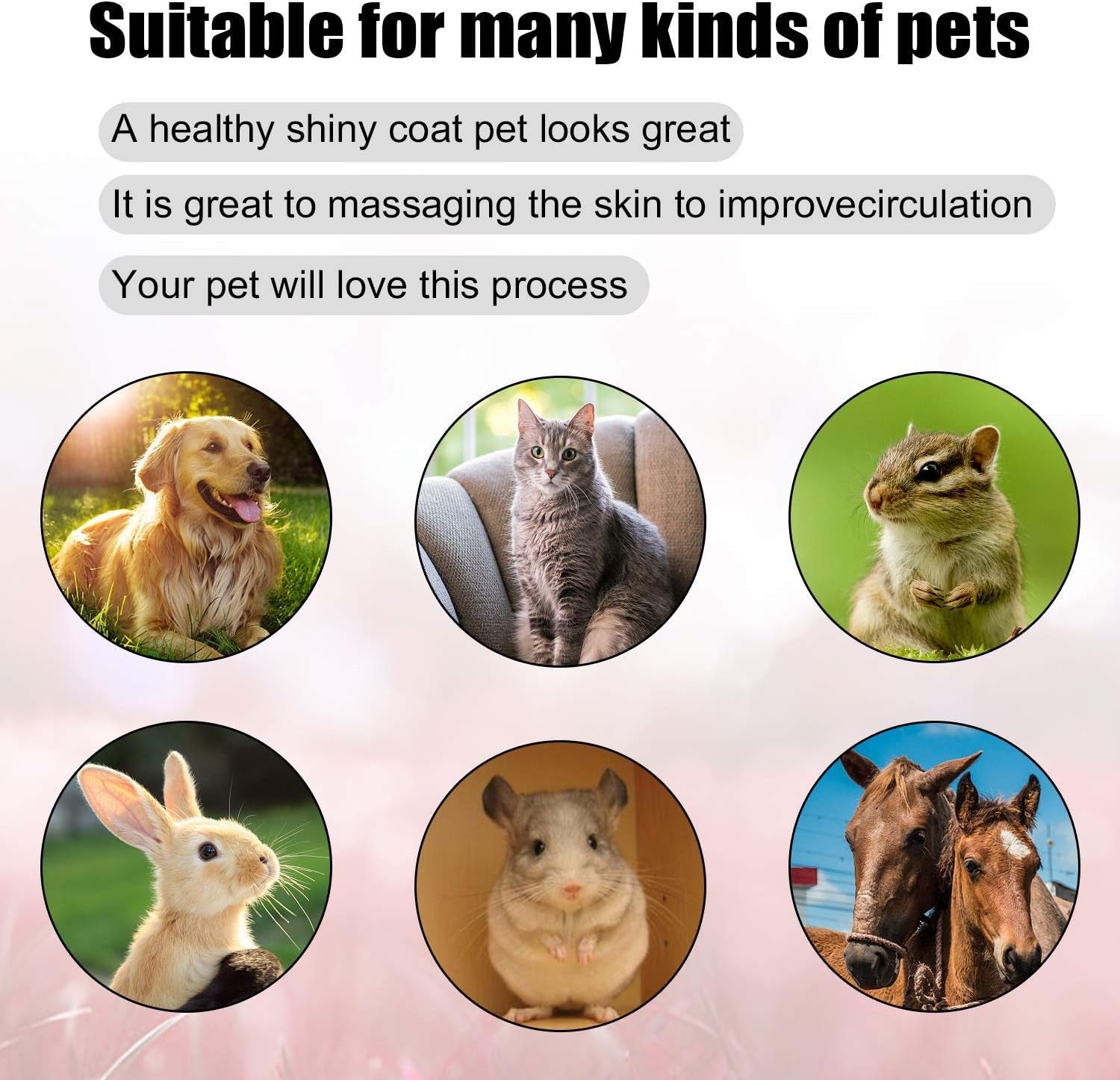 Pack of 2 Pet Grooming Brush Cat Dog Bath Brush, Red