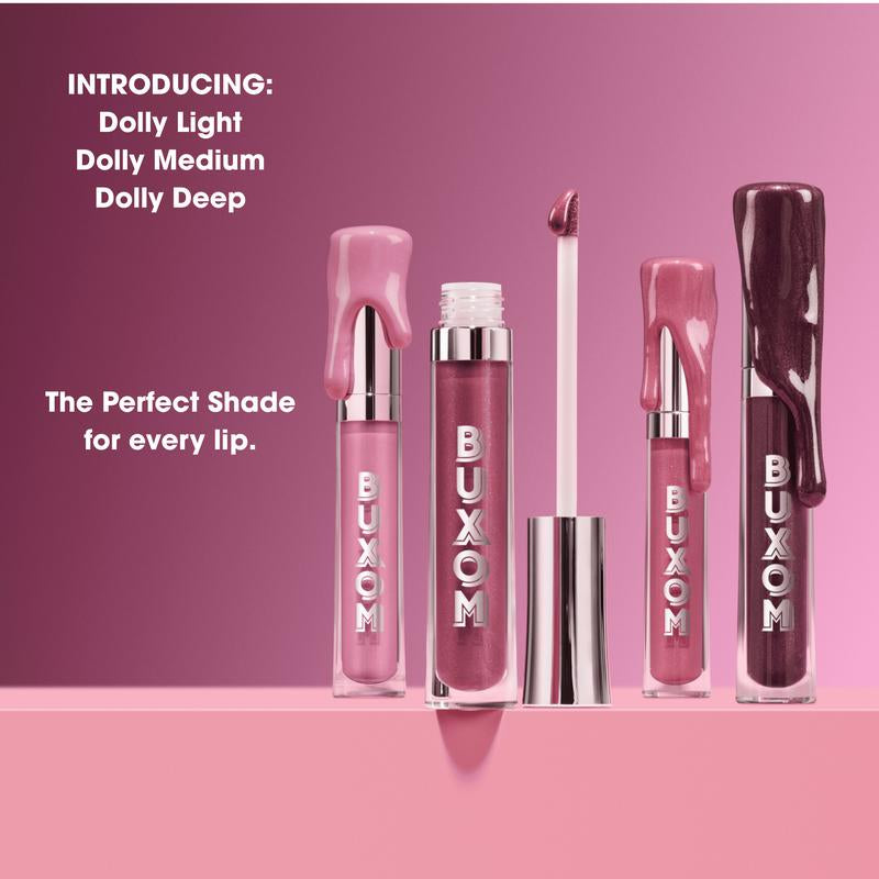 BUXOM Full-On Plumping Lip Polish Gloss - Dolly Shade Extension Lipgloss, High-Shine Shimmer, Hydrating Peptide Complex, Non-Sticky, Cruelty-Free, Hydrating